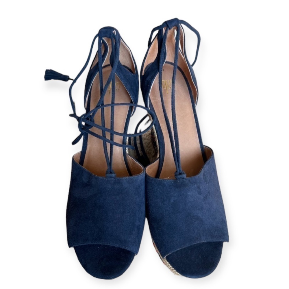 CAbi Isla Espadrille Wedge Suede Tassel Tie Sandal - Picture 4 of 8